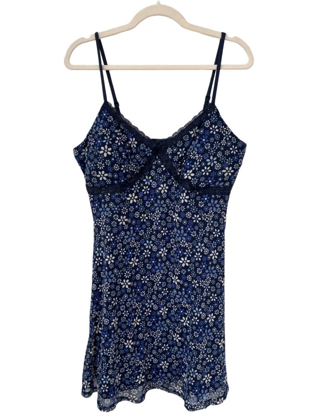 Y2K No Boundaries Mini Dress Tank XL Floral Mesh Tank Blue Black Fairygoth